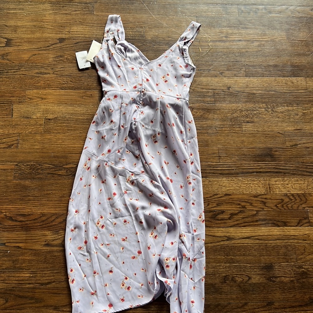 Purple midi floral dress - Picture 4 of 4